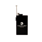 The Tsunami Dugout Pro open, showing its internal grinder, storage, and tool compartments, highlighting its sleek, modern design.