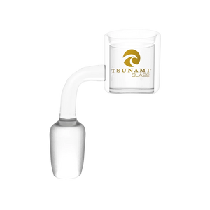 A Tsunami thermal quartz banger with 18mm male joint, showing the double-walled design for heat retention.