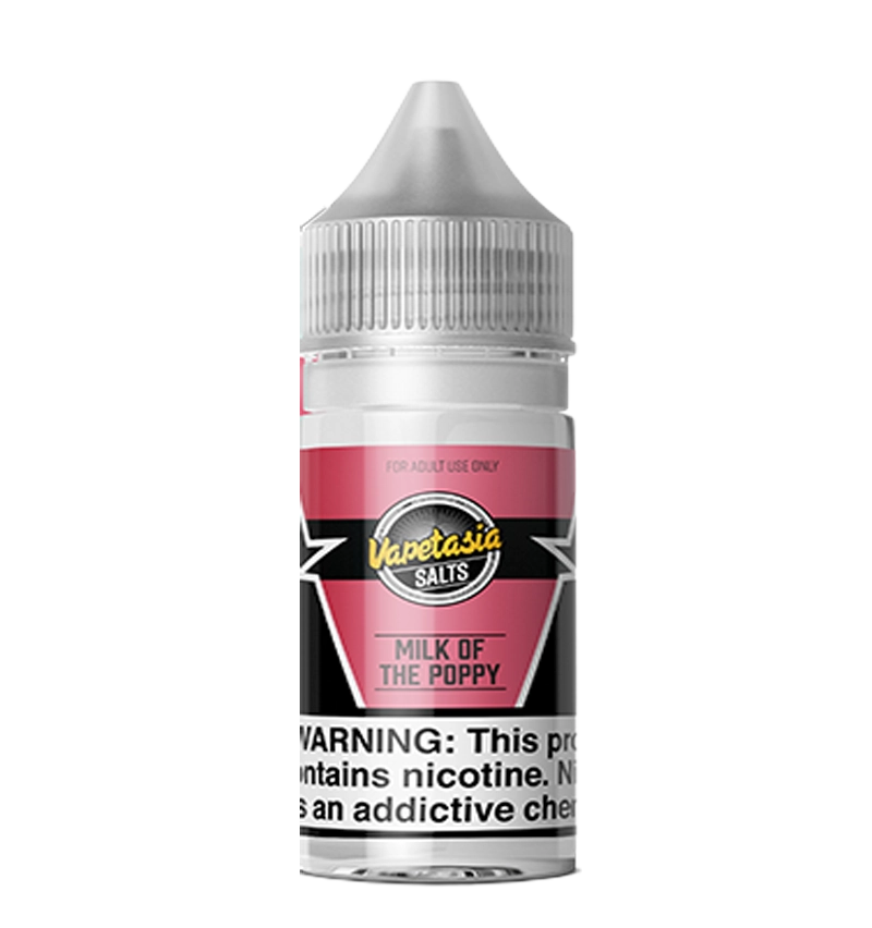 Vapetasia Milk of the Poppy 30mL creamy fruit salt nic bottle