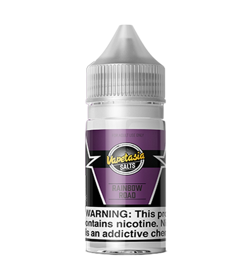 Vapetasia Rainbow Road 30mL mixed fruit salt nic bottle