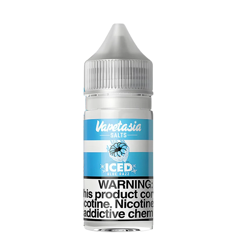 Vapetasia Iced Blue Razz 30mL frozen berry salt nic bottle
