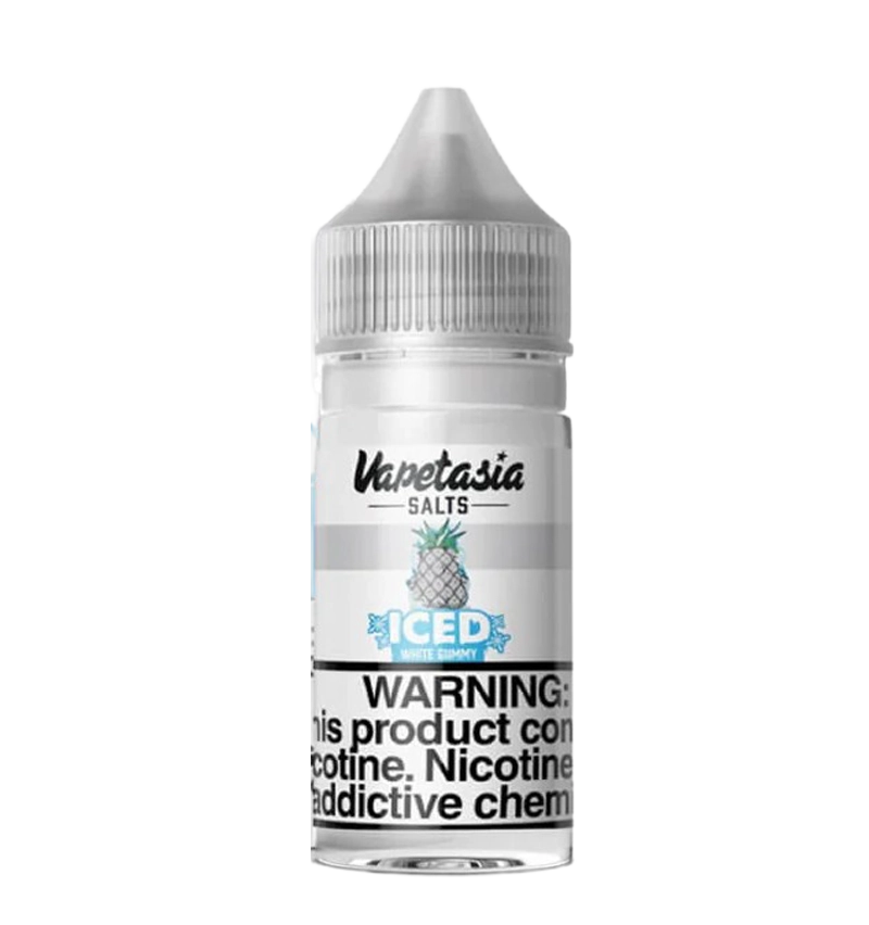 Vapetasia Iced White Gummy 30mL frozen candy salt nic bottle
