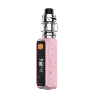 The Vaporesso Armour Ultra Starter Kit showing the compact mod, iTank 2, and USB-C port, displayed on a clean background.