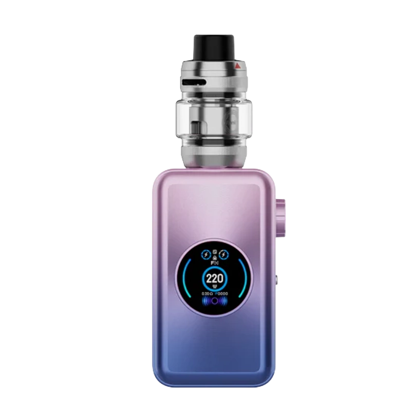 The Vaporesso Gen Max Dual 220W Kit showing the mod, iTank T, and vibrant display on a clean background.