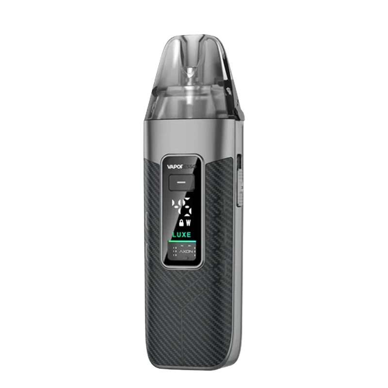 Vaporesso Luxe X3 Pro 45W Pod Kit - sleek metallic device with 0.96" TFT display, leather grip, and 5ml clear pod.