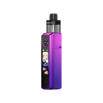 The stylish VOOPOO Drag X3 Pod System Kit, showing its leather/steel design, screen, 21700 battery, and pod on a plain background.