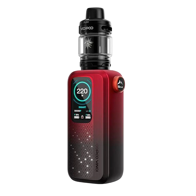 The powerful VOOPOO VINCI Spark 220 Dual Kit showing dual-battery mod, pod/tank, and large screen on a neutral background.